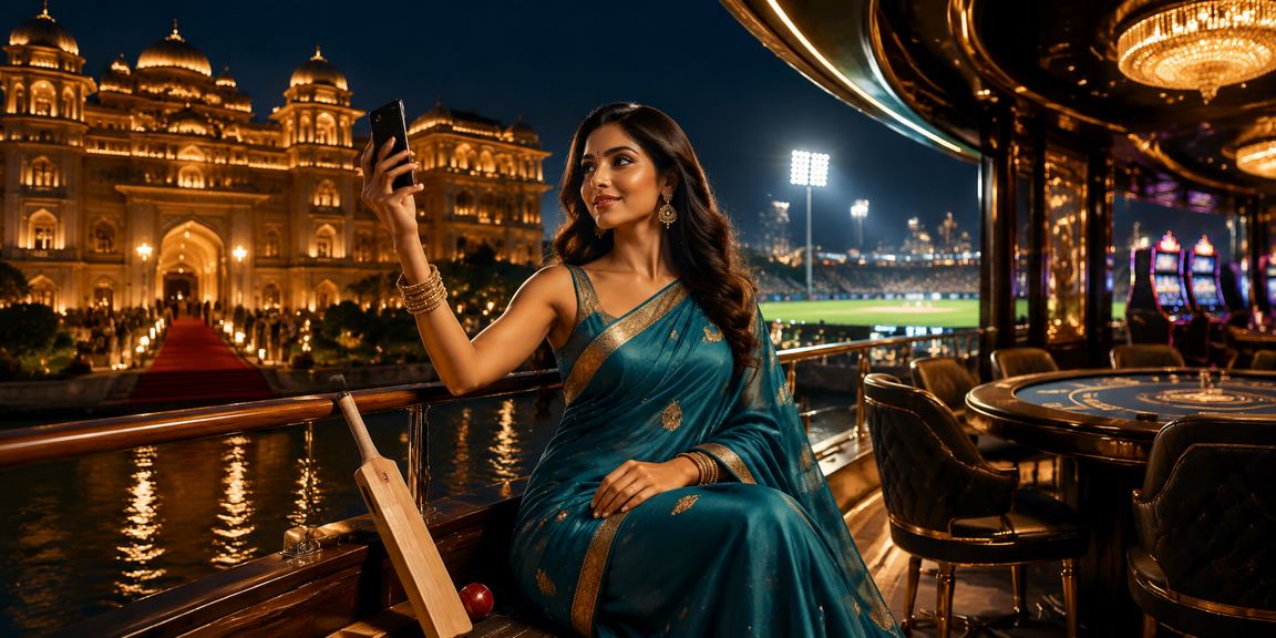 Spectator watching and placing cricket bets at Indian cricket event